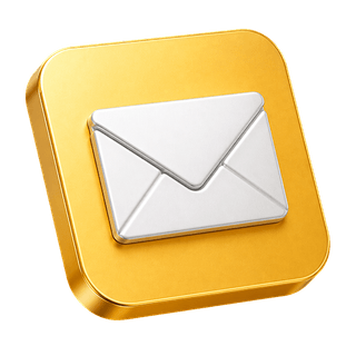 Élément décoratif de page de contact sous forme d'icône d'enveloppe mail en 3D